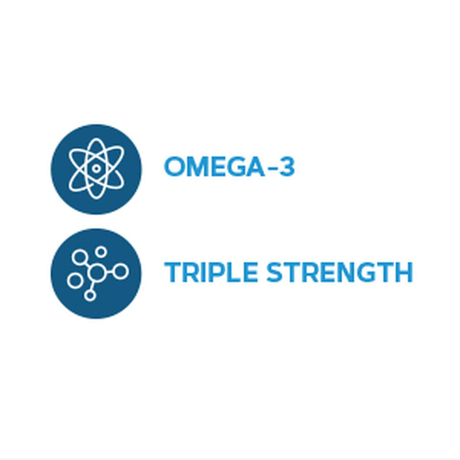 Triple Strength Fish Oil, Fish Oil, 1000 mg Omega-3 EPA and DHA, 30 cps, GNC