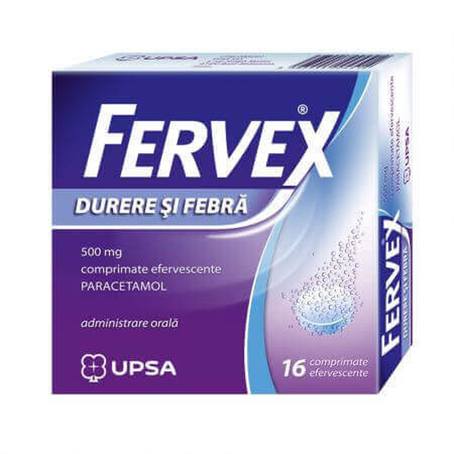 Fervex Pain and Fever, 500 mg, 16 effervescent tablets, Upsa