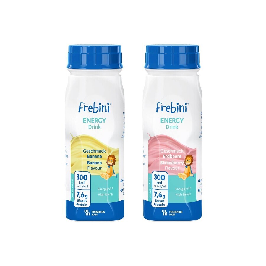 Frebini bevanda energetica al gusto di fragola, 200 ml, Fresenius Kabi