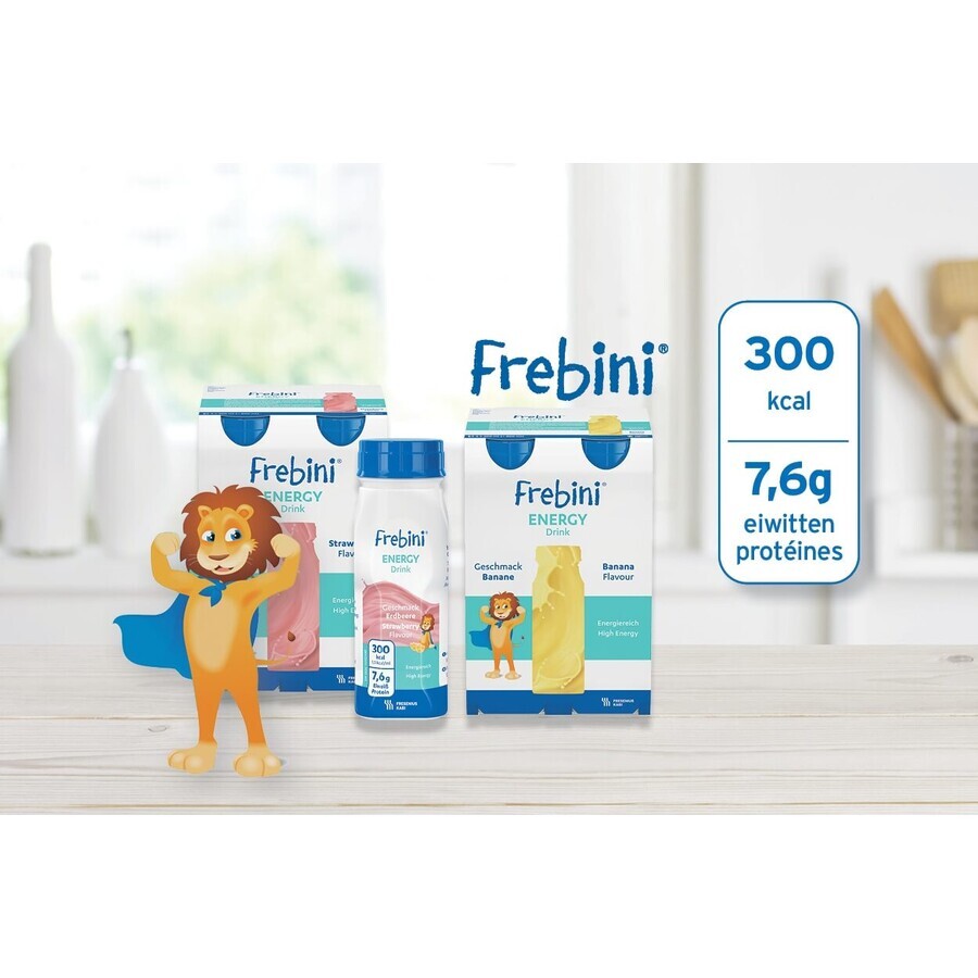 Frebini bevanda energetica al gusto di fragola, 200 ml, Fresenius Kabi