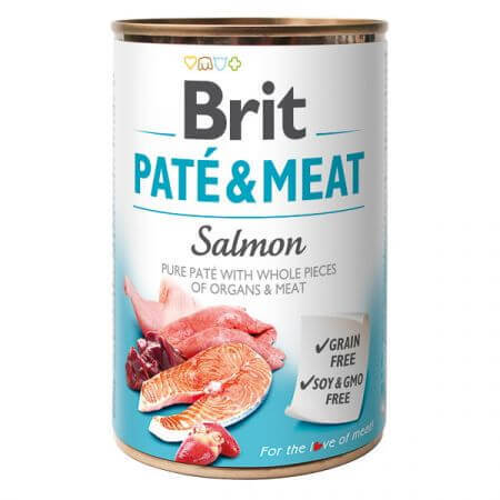 Pate &amp; Meat cibo umido al salmone per cani, 400 g, Brit