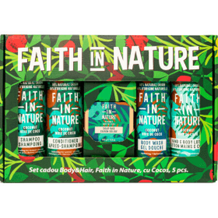 Faith in Nature Veganes Haar- und Körperpflege-Geschenkset mit Kokosöl, 1 Stück