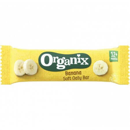 Organic cereal bars with whole oats and bananas, +12 months, 23 g, Organix