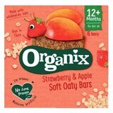 Organic whole oat bars with strawberries and apples, + 12 months, 6 bars x 23 g, Organix