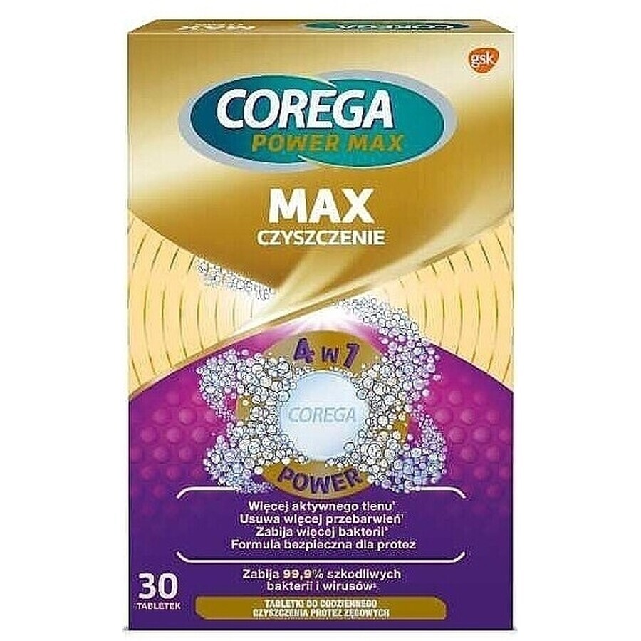 Corega Max Clean x 30 tablete efervescente, Gsk