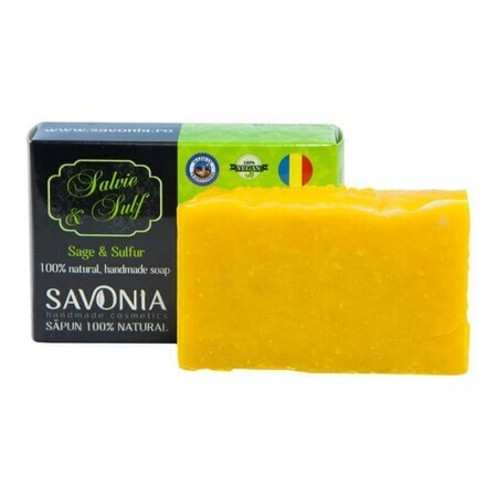 Sapone Naturale Salvia e Zolfo, 90g, Savonia