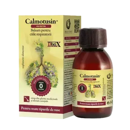 Calmotusin Dbtix stevia syrup, 100 ml, Dacia Plant