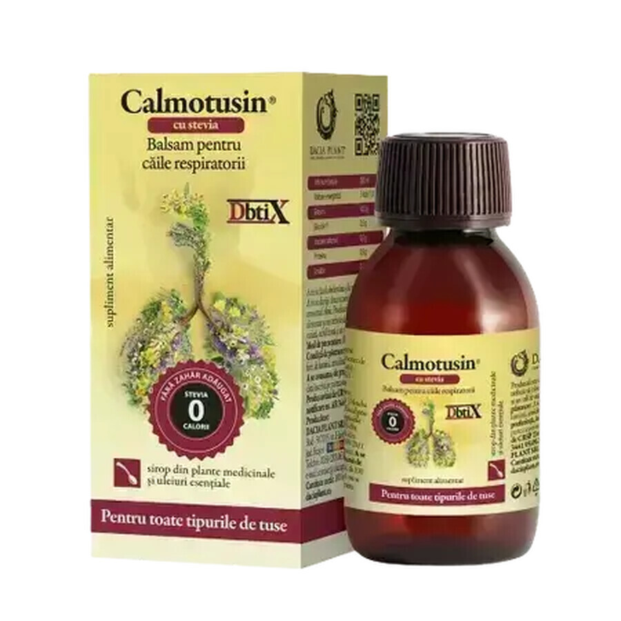 Calmotusin Dbtix stevia syrup, 100 ml, Dacia Plant