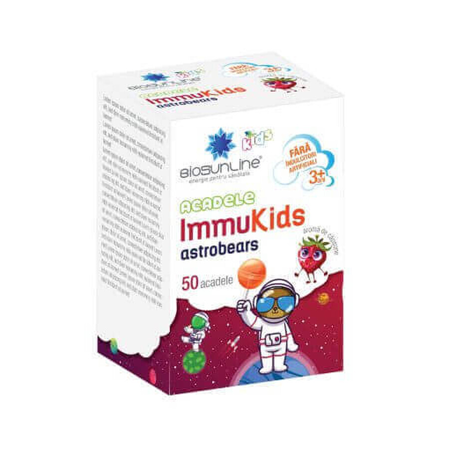 Immukids Astrobears BioSunLine lolly's met aardbeiensmaak, 50 stuks, Helcor