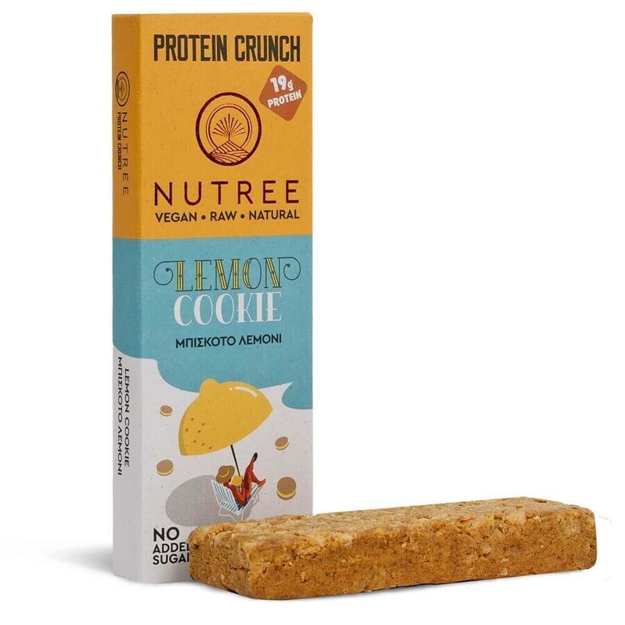 Barrita proteica crudivegana Protein Crunch, Galleta de limón, 60 g, Nutree