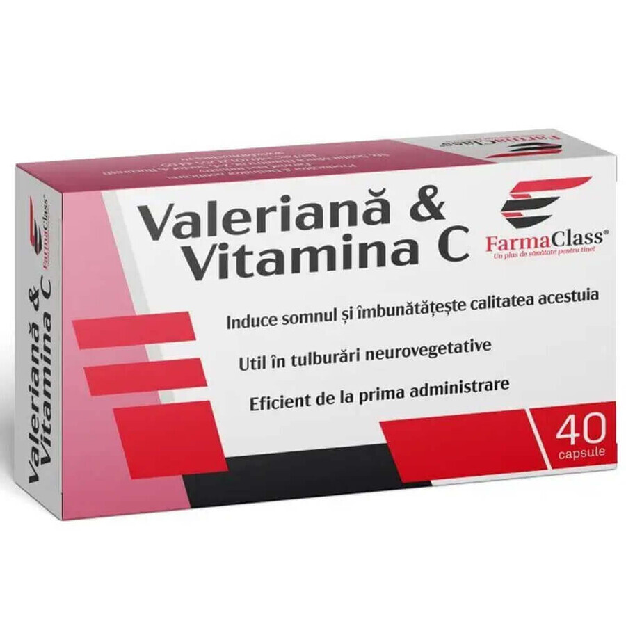 Valerian and Vitamin C, 40 capsules, FarmaClass