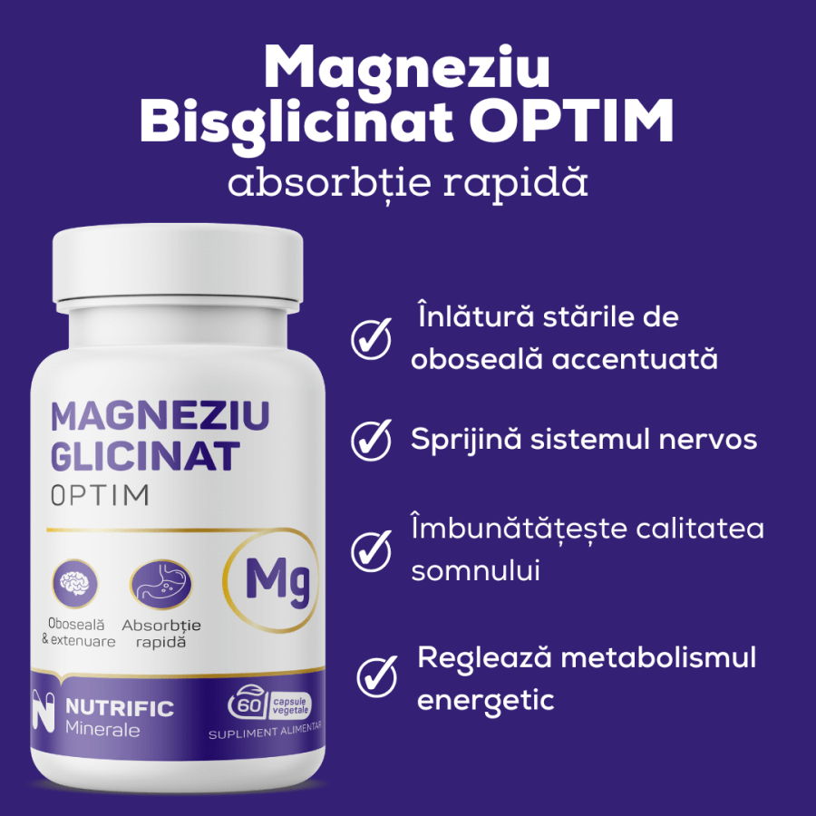 Magnesium glycinate Optim, 60 capsules, Nutrific