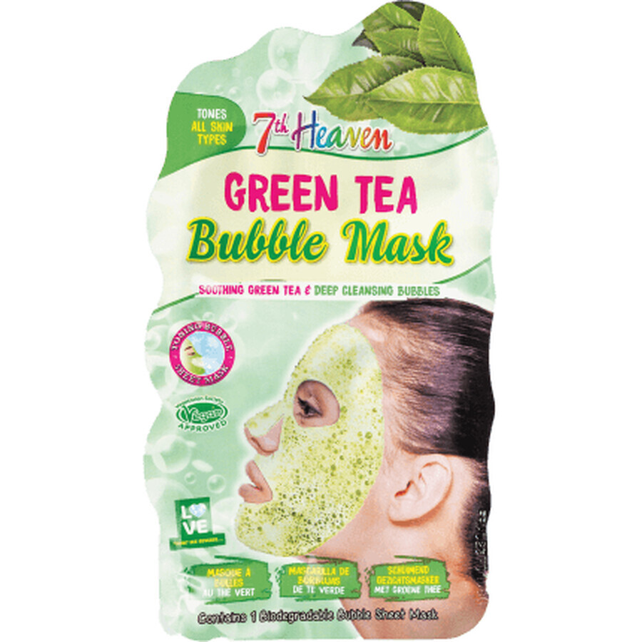 7th Heaven Maschera per il viso con bolle di sapone e tè verde, 1 pz.