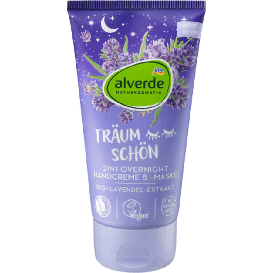 Alverde Naturkosmetik Maschera mani e crema 2in1 lavanda, 75 ml