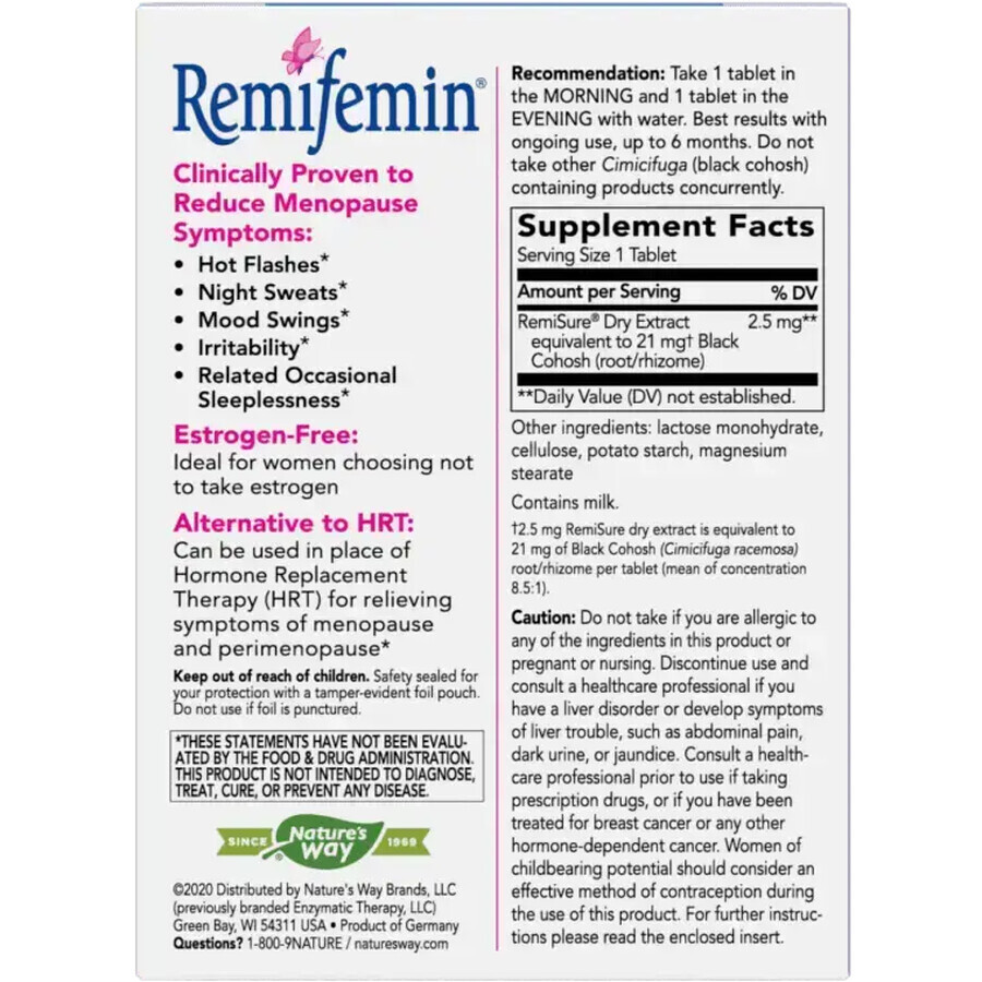 Remifemin, 3 x 60 tablets, Schaper & Brümmer