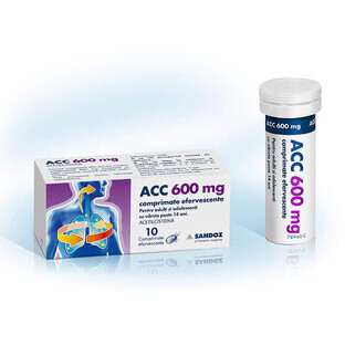 ACC 600 mg, 10 compresse effervescenti, Sandoz