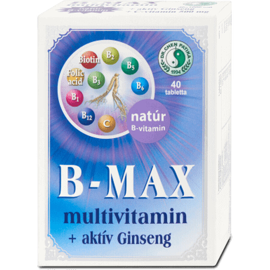 Dr. Chen B-max multivitaminico+ginseng attivo 1000 mg, 40 compresse