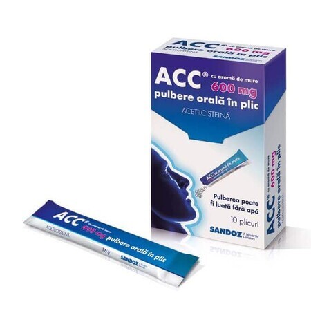 ACC mit Brombeergeschmack 600 mg Pulver zum Einnehmen, 10 Beutel, Sandoz