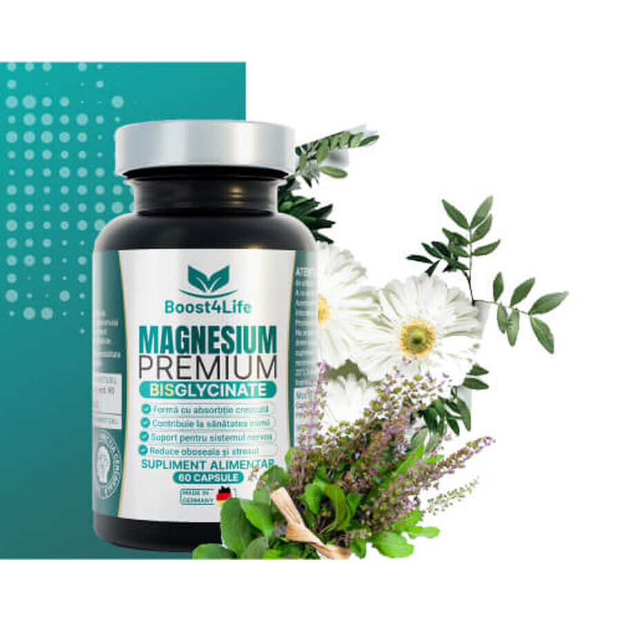 Confezione Magnesium Premium Bysglicinate, 2 x 60 capsule, Boost4Life