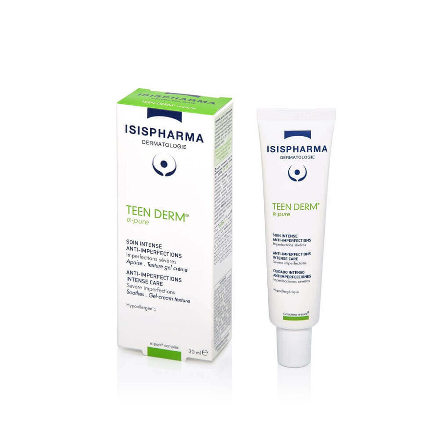 Crema gel per acne grave Teen Derm Alpha Pure, 30 ml, IsisPharma