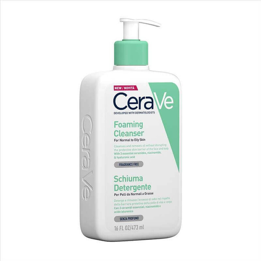 CeraVe Schiuma Detergente, Da normale a grassa, 473 ml 