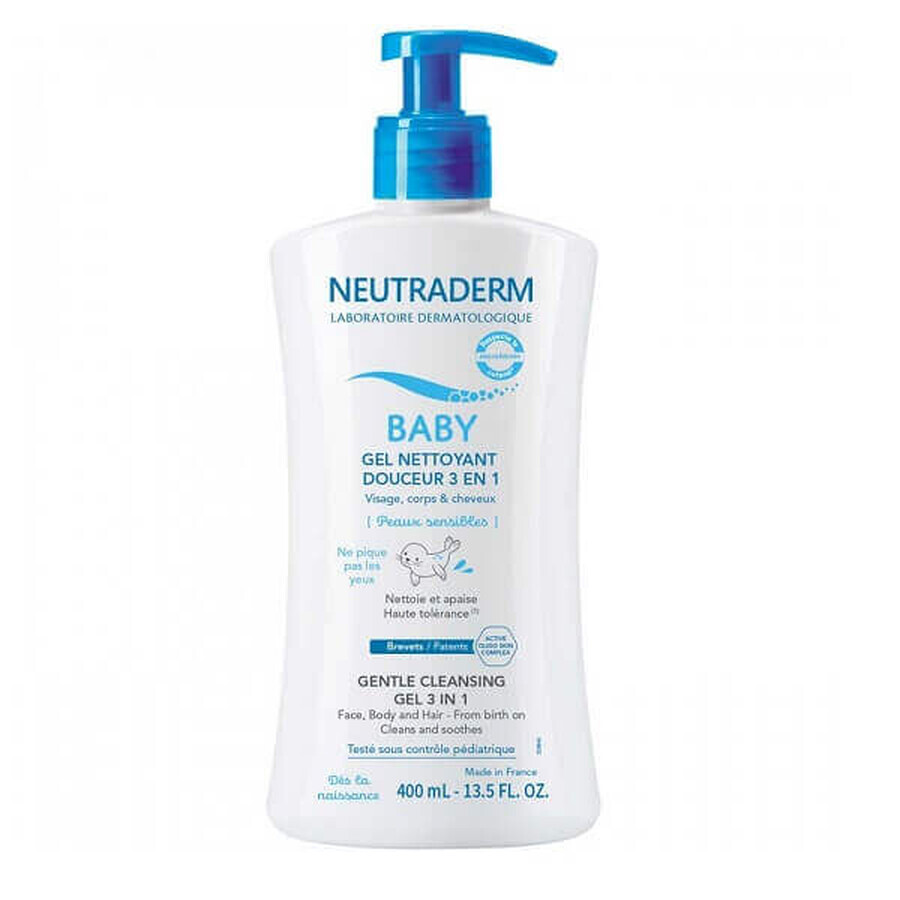 Gel detergente delicato 3 in 1 Baby Neutraderm, 400 ml, Gilbert