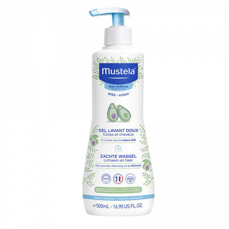 Gel detergente per capelli e corpo, 500 ml, Mustela