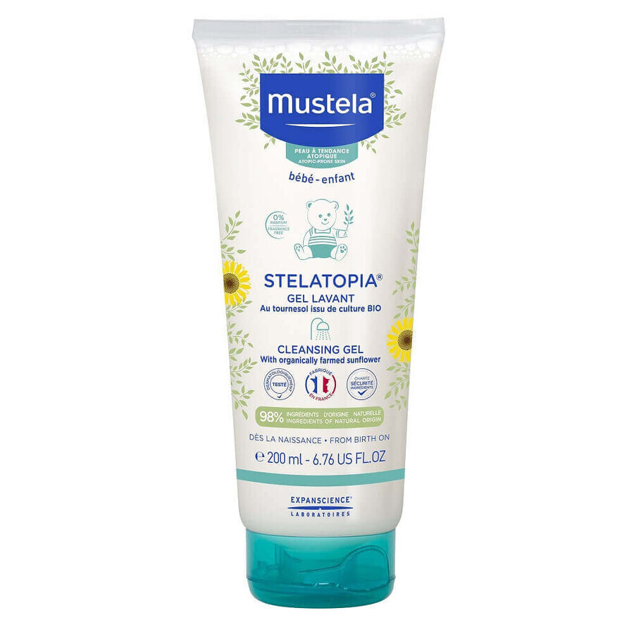 Mustela Stelatopia - Gel Detergente Pelle Atopica Bambini, 200ml