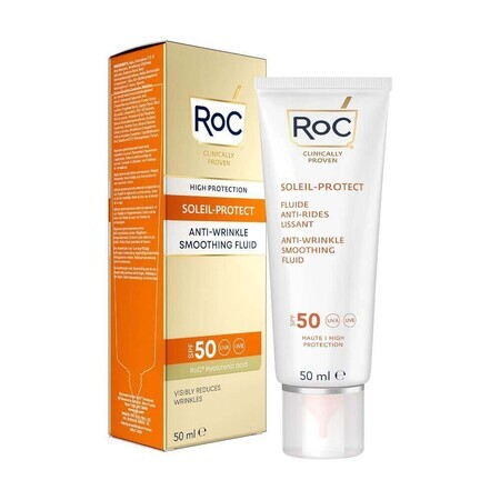 Fluido antirughe con acido ialuronico SPF50 Soleil Protect, 50 ml, RoC