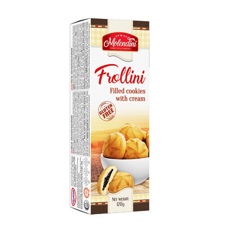 Biscotti secchi con crema Frollini, 120 g, Molendini