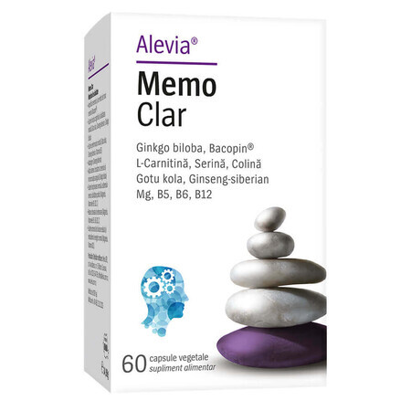 Integratore per memoria e concentrazione Memo Clear, 60 capsule vegetali, Alevia