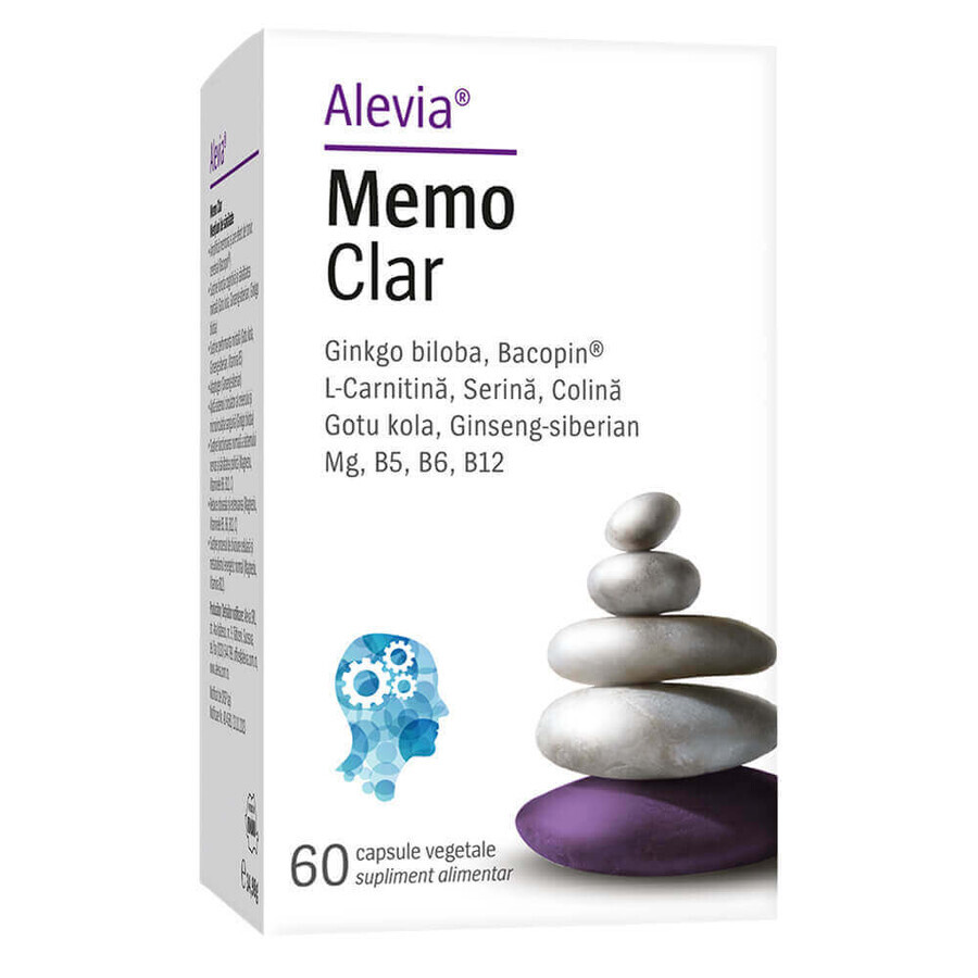 Integratore per memoria e concentrazione Memo Clear, 60 capsule vegetali, Alevia