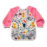 Bib with long sleeve and pocket, 6-18 months, Jungle, Pink, Coccorito