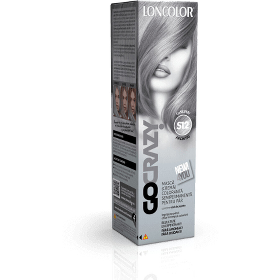 Loncolor Go Crazy Maschera colorante semipermanente per capelli (crema) S12 Silver, 1 pz.