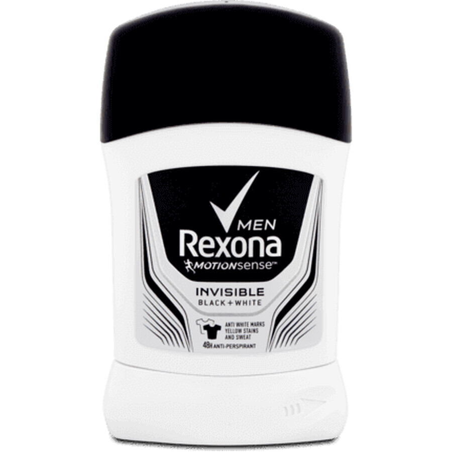 Rexona Invisible B&W deodorante stick da uomo, 50 ml