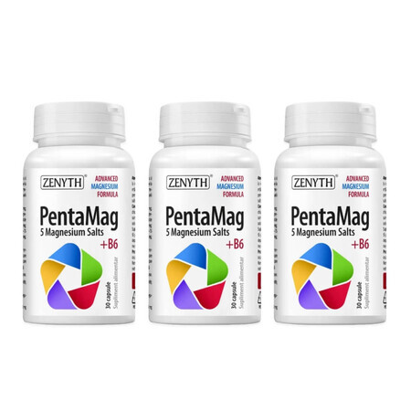 PentaMag 1200 mg Pack, 3 x 30 capsules, Zenyth