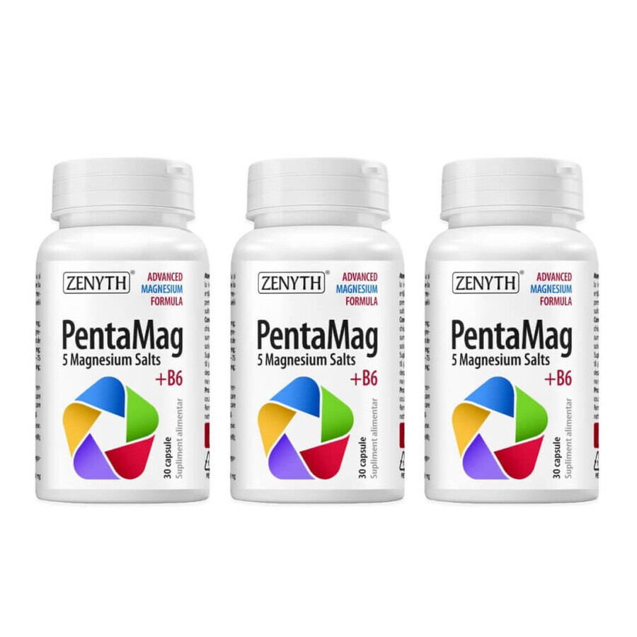 PentaMag 1200 mg Pack, 3 x 30 capsules, Zenyth