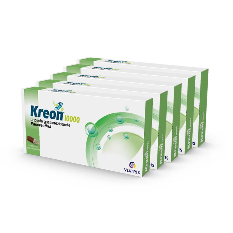 Kreon, 10.000, 100 capsule gastroresistenti (5 x 20), Mylan Healthcare recensioni