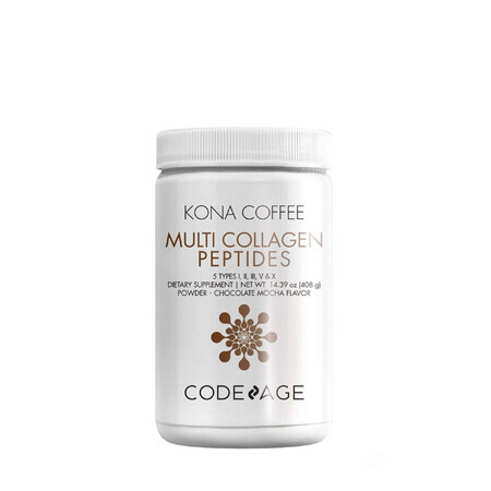 Codeage Kona Coffee Multi Collagen - 5 Types Collagen Peptides, Hydrolyzed Collagen from 5 Sources in the Form of Peptides with Soluble Kona Coffee, 408 g, GNC