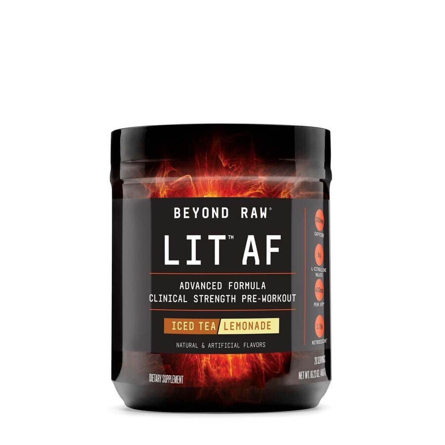 Beyond Raw LIT AF al gusto di tè al limone, 460 g, GNC