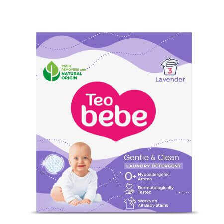 Detergent pudra Gentle & Clean, Lavanda, 225 g, Teo Bebe