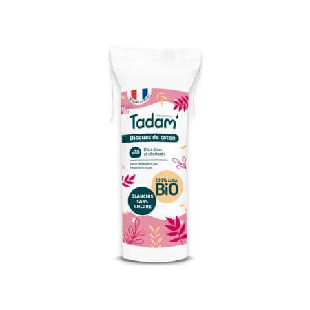 Dischetti detergenti rotondi in cotone biologico, 70 pezzi, Tadam