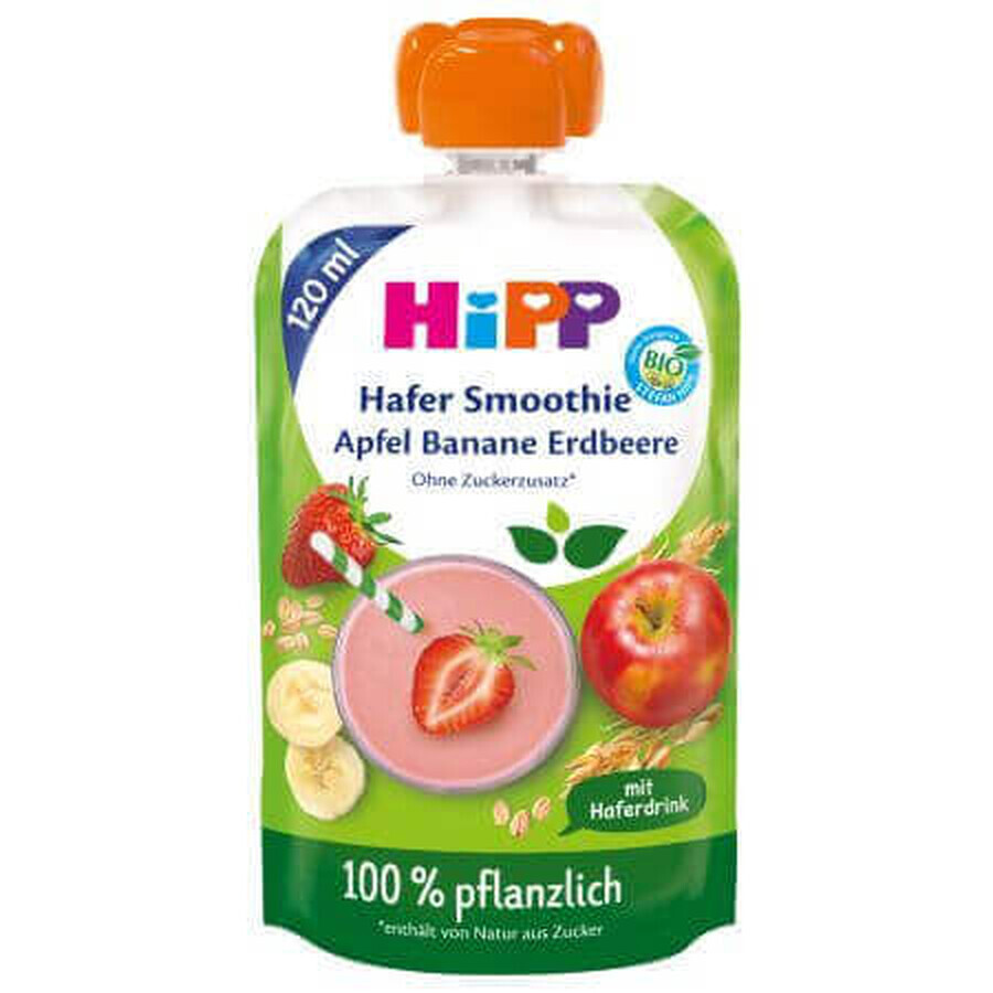 Apfel-, Bananen-, Erdbeer- und Haferpüree, ab 1 Jahr, 120 ml, Hipp