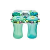 Juego de 2 tazas de pajita Abacus, 2 x 340 ml, azul y verde, Melii