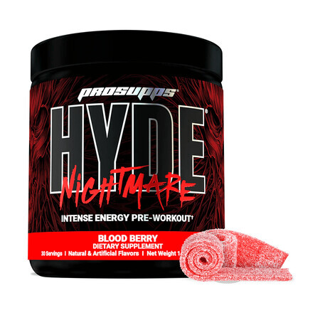 Pre-allenamento Hyde Nightmare Blood Berry, 306 g, Prosupps