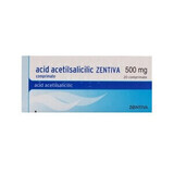 Acetylsalicylic acid, 500 mg, 20 tablets, Zentiva