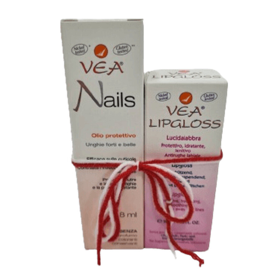 Pachet Vea Nails Olio Unghie Protettivo 8ml + Vea Lipgloss Lucidalabbra 10ml