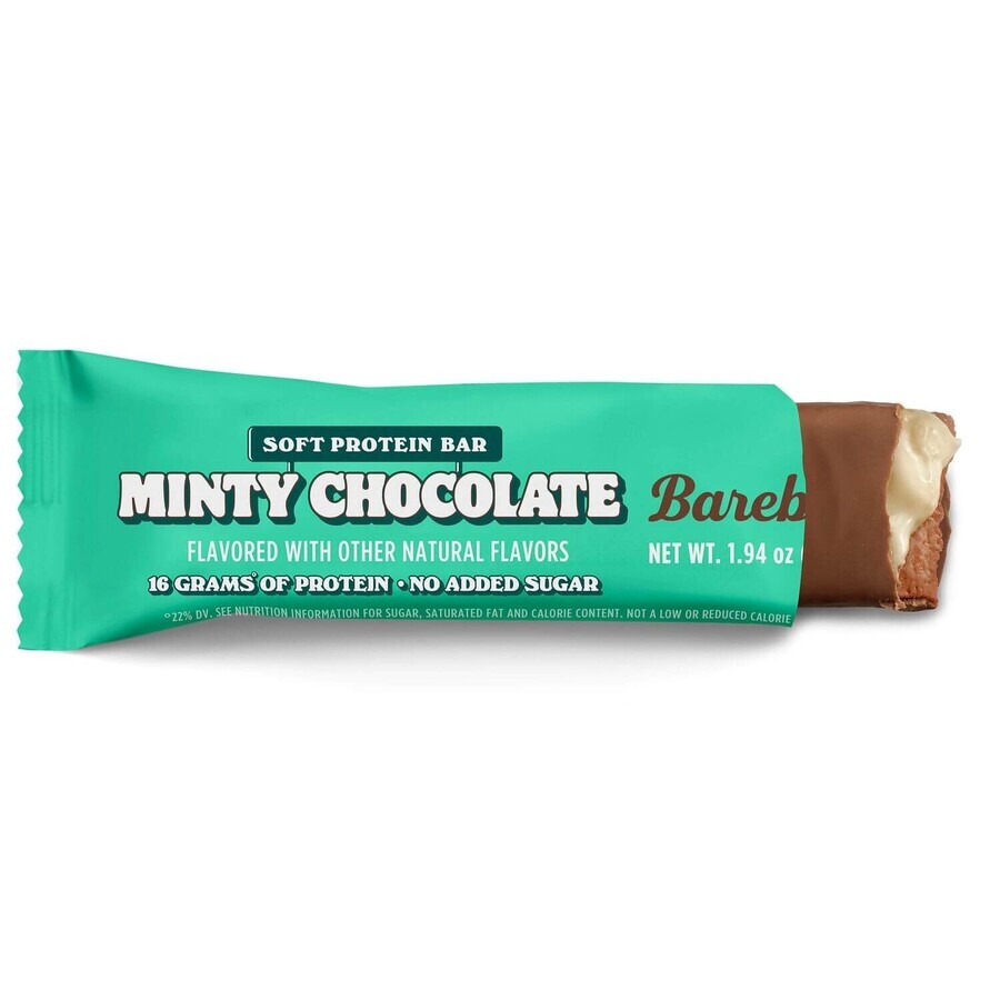 Barebells Zachte Eiwitreep Minty Chocolate, Eiwitreep met Mint Chocolate smaak, 55 g, GNC