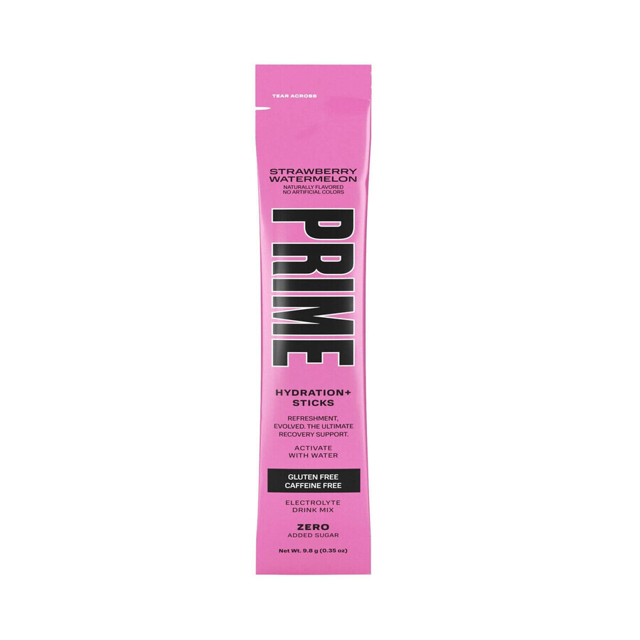 PRIME by Logan Paul x KSI Hydration Drink USA Strawberry Watermelon, sobres de rehidratación con sabor a fresa y sandía, 9,3 g, GNC