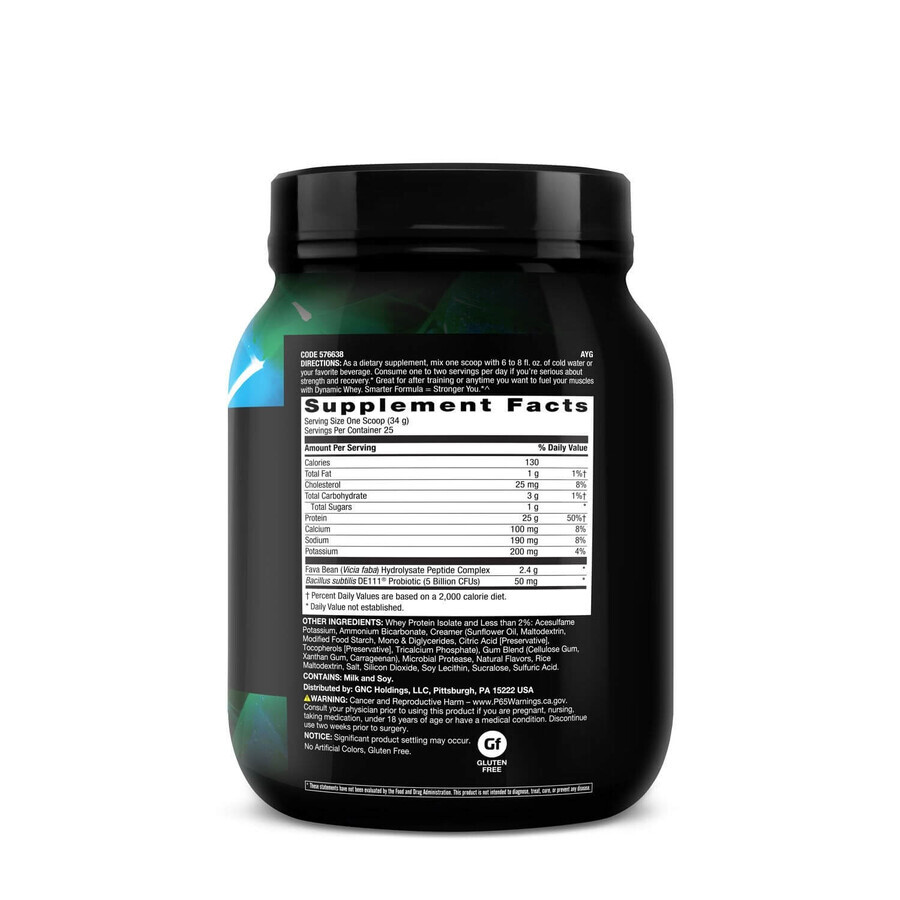 Beyond Raw Dynamic Whey Vanilla Ice Cream, Proteine Whey al gusto di gelato alla vaniglia, 850 g, GNC